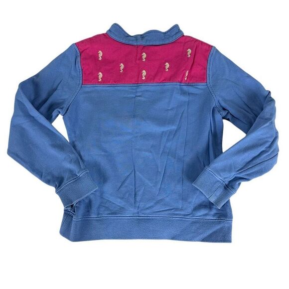 Vineyard Vines Girls Shep Shirt size Medium 10-12 Blue, Pink Seahorse design - Picture 2 of 7